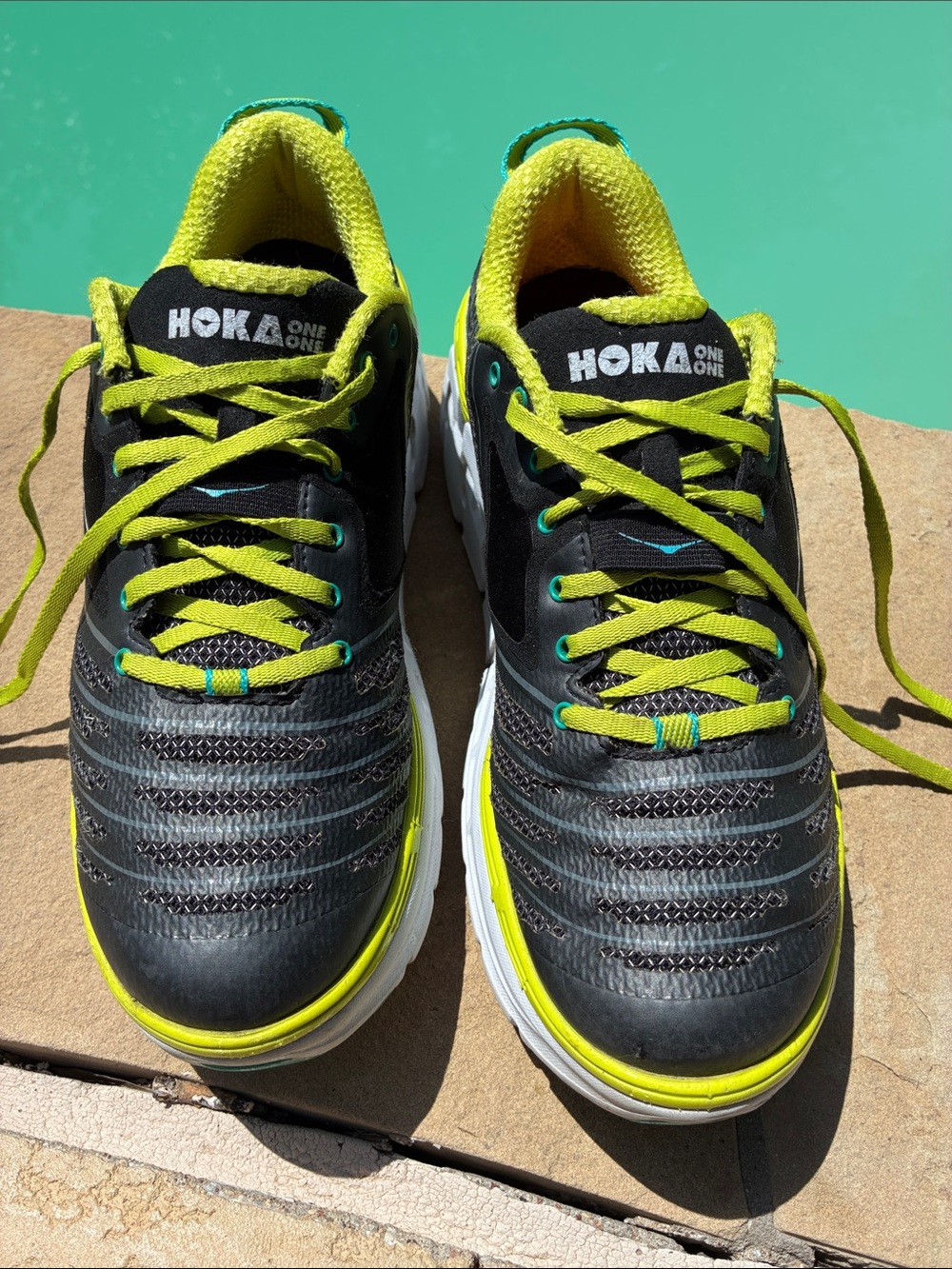 Hoka Vanquish black lime running shoes sneakers Women’s 10.5